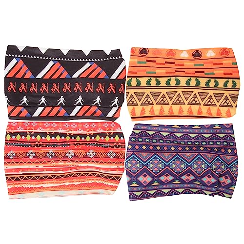 HONMEET 4stücke Afrikanische Stirnbänder Für Damen Dünne Haarbänder Mit Afrikanischem Muster Praktische Schweißbänder Für Yoga Und Alltag von HONMEET