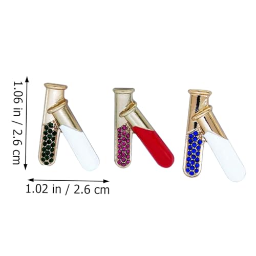 HONMEET 4 Stück Teiliges Becher Chemieexperiment Anstecknadeln aus Metall mit Farbigen Strasssteinen Kreative Wissenschaftslabor Schmuck für Damen Zufällige Farbe Zufällige Farbe von HONMEET