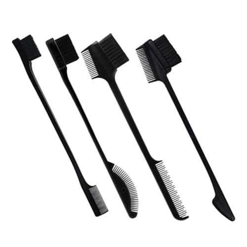 HONMEET 4 Stück Teiliges Doppelseitiges Augenbrauen Haaransatzbürsten Praktische Kamm Pinsel kombination für Präzises Augen make up und Haarstyling Vielseitig für Frauen und Männer von HONMEET