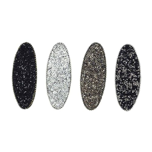 HONMEET 4 Stück Teiliges Haarspangen Ovale Metall Haarklammern mit Farbigen Funkelnde Haarclips für Junge Mädchen Vielseitige Haarschmuck Accessoires für Alltag und Festtage von HONMEET