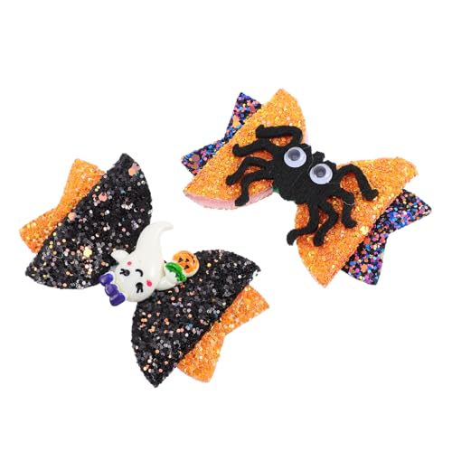HONMEET 4 Stück Teiliges Halloween Haarspangen für Niedliche Schleifen mit Geist Spinnenmotiv Bunte Haarklammern für Kostümpartys Bequem und Festhaltend Geeignet für Mädchen und von HONMEET