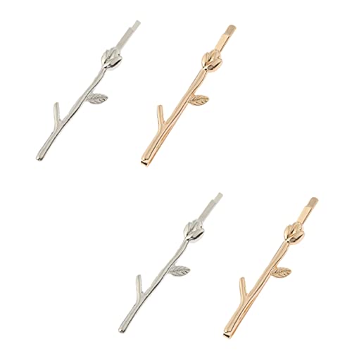 HONMEET 4 Stück Teiliges Vintage Haarklammern aus Baumzweig Haarspangen für Damen und Mädchen Modischer Haarschmuck für Alltag und Party Gold und Silberfarbene Accessoires von HONMEET
