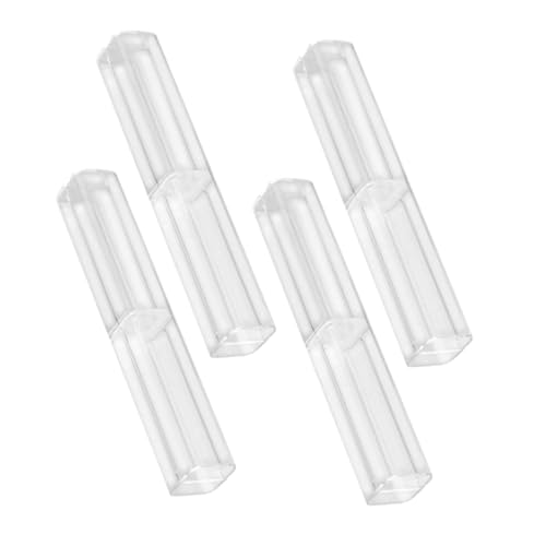 HONMEET 4 Stück Transparente Stiftebox Kleine Aufbewahrungsboxen aus Stabilem Kunststoff mit Deckel Leichtes Kompaktes Design für Stifte Schmuck Geschenkverpackung Praktisch für Schule von HONMEET