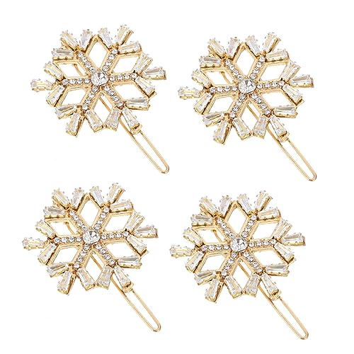 HONMEET 4stücke Weihnachts-schneeflocken-haarspangen Aus Glitzernde Haaraccessoires Für Frauen Für Festliche Anlässe Und Tägliches Styling von HONMEET