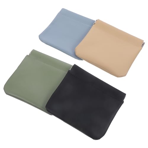 HONMEET 4stücke Kleine Make-up Taschen Für Frauen wasserdichte Lippenstift Organizer Für Reisen Kosmetik Und Münzen Praktische Pu Kosmetiktaschen Matcha Aprikose von HONMEET