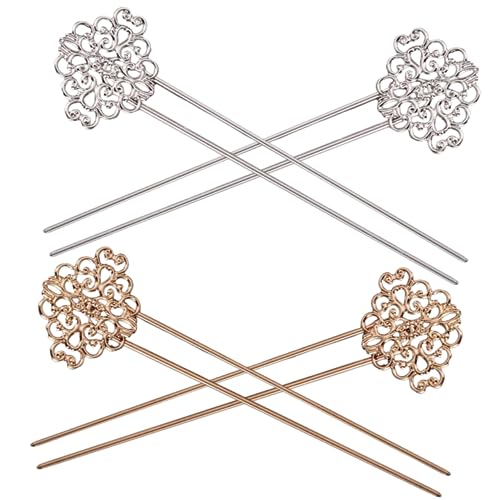 HONMEET Chinesische Haarstab 4 Stück U-form Haarnadel Frauen Elegant von HONMEET