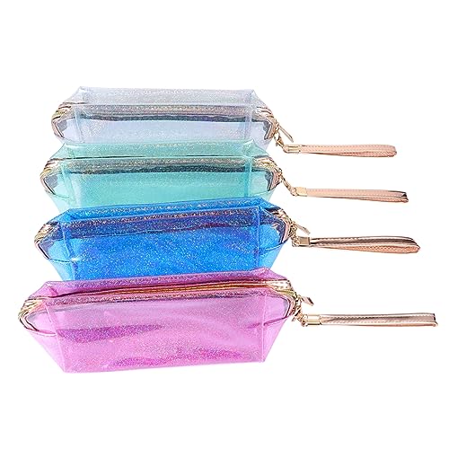 HONMEET 4stücke Holografische Schminktasche Mit Fächern Irisierender Kosmetik Organizer Für Reise Aufbewahrungstasche Für Kosmetika Lotionen Und Kleine Gegenstände von HONMEET