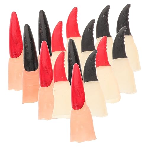 HONMEET 40stücke Teiliges Halloween Finger Requisiten Für Cosplay Und Partys Gruselige Hexen-fingernägel Für Halloween-dekoration Und Scherze von HONMEET