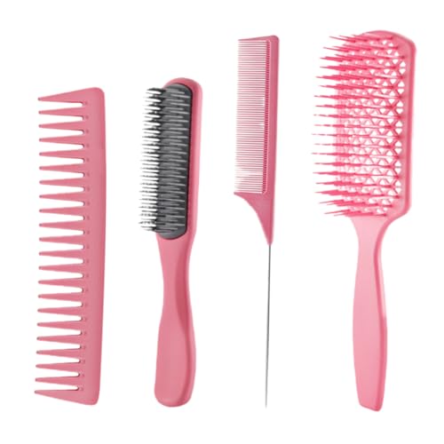 HONMEET 4pcs Durable Modeling Comb Multifunktions-hairstyling Comb Men Hair Pink von HONMEET