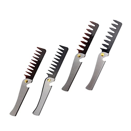 HONMEET 4stücke Teiliges Edelstahl Faltkämme Für Männer Und Frauen Tragbarer Pocket-kamm Mit Flaschenöffner Geeignet Für Haartypen Kompakt Und Leicht von HONMEET