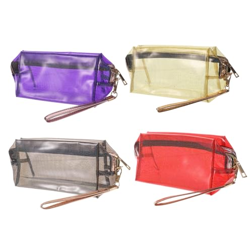 HONMEET 4stücke Kosmetiktasche Organizer Transparente Lagerungstasche Reise-kulturtasche Aufbewahrungstasche Kosmetiktäschchen Kleine Gegenstände Lippenstifte Lotionen Kosmetika von HONMEET