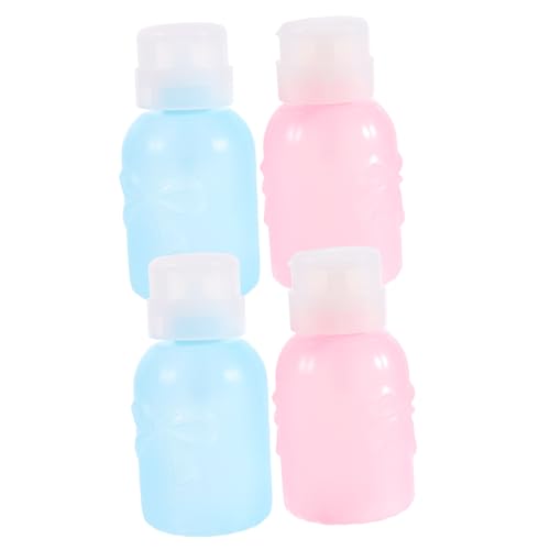 HONMEET 4stücke Pumpflasche Leer Für Nagellackentferner Make-up-entferner Mit Druckfunktion Auslaufsicher Tragbar Nachfüllbar Für Reise-flüssigkeitsbehälter von HONMEET