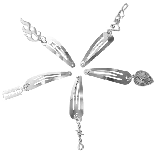 HONMEET 5 Paare Gothic Haarspangen Metall Snap Haarklammern Vintage Haarschmuck Halloween Cosplay Zubehör für Damen und Mädchen Langlebig Auffällig Verschiedene Designs von HONMEET