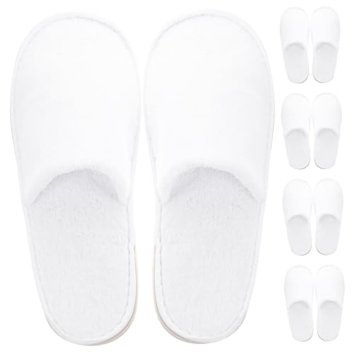 HONMEET 5 Paare Rutschfeste Einweg Hausschuhe mit Dicker Sohle Weiche Spa Slipper für Damen und Herren Komfortable Hotel und Zuhause Slipper Leicht Atmungsaktiv für Gäste und Spa Besuche von HONMEET