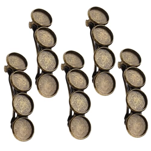 HONMEET Haarspangen-set 5-teilig Runde Grundplatte Haarspangen Damen-clip 12 Mm Zeitglas-patch Für Kopfbedeckungen Unfertiger Damen-kopfschmuck Haarspange Für Bankette von HONMEET