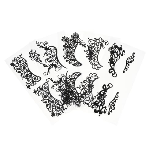 HONMEET 5 Stück Teiliges Temporäres Augen-make-up Sticker Hautfreundlich und Geruchlos für Karneval Party Halloween und Fotoshootings Dekorative Masquerade Augen-tattoos von HONMEET