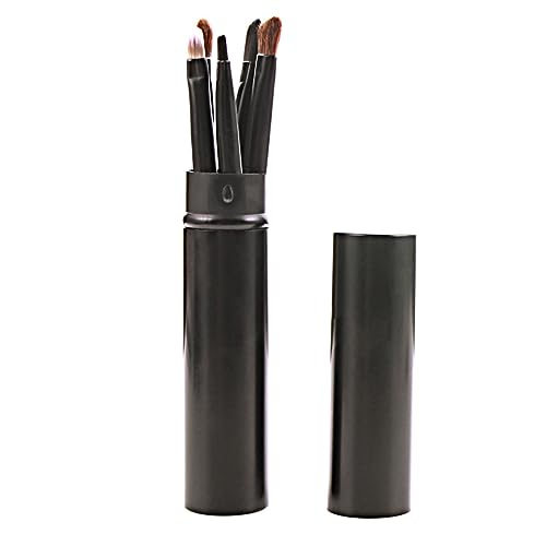 HONMEET 5 Teiliges Augen Make up Pinselset Aus Pferdehaar Mit Aufbewahrungstasche Ideal Für Eyeliner Und Lidschatten Professionelles Make up Werkzeug Für Präzise Anwendungen von HONMEET