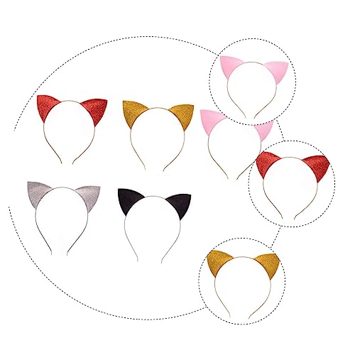 HONMEET 5stücke Katzenohren Haarband Glitzer Stirnband Halloween Kopfschmuck Mode Party Haar Zubehör Erwachsene von HONMEET