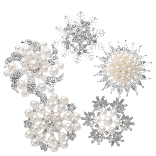 HONMEET 5st Diamantschnalle Zubehör Für Haarspangen Bastelbedarf Zum Selbermachen Diy Haarspangen Bezaubern Zubehör Diy-schmuckhandwerk-anhänger Perlmutt-anhänger Legierung Silver von HONMEET