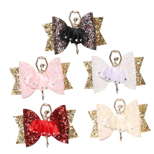 HONMEET 5 Stück Kinder Haarspangen Ballett-mädchen-design Leicht Haarschmuck Für Mädchen Party Accessoires von HONMEET