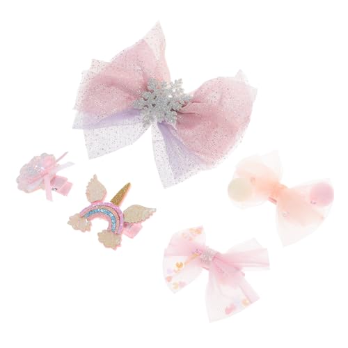 HONMEET 5stücke Haarspange Schneeflocke Mit Schleife Haarspangen-set Mit Haarschmuck Stylische Haarclips Für Mädchen Haarklammer Für Alltag Und Partys Langlebiger Haarschmuck von HONMEET