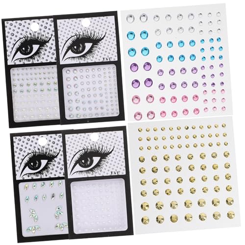 HONMEET 6blätter Gesichtsstrasssteine Selbstklebende Glitzer Aufkleber Für Augen Und Gesicht Für Partys Festivals Und Kreative -projekte von HONMEET