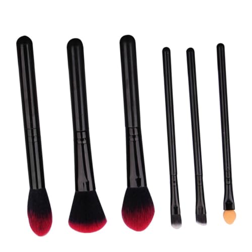 HONMEET 6 Stück Teiliges Make up Pinsel für Damen Rote Weiche Haare Vielseitig für Lidschatten Lose Puder Foundation Professionell und Tragbar für Alltag und Reise von HONMEET