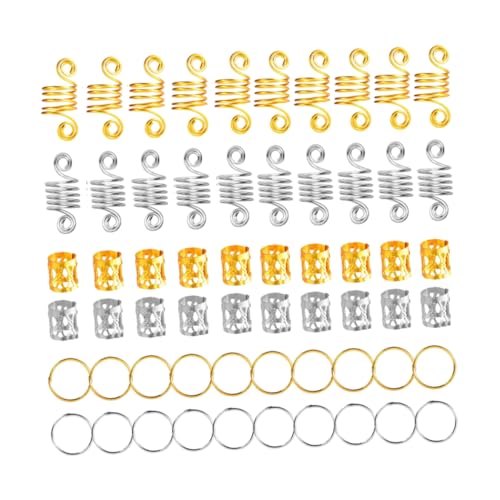 HONMEET 60stücke Haaraccessoires Dreadlocks Ringe Haarschmuck Zopf Manschetten Für Kreative Frisuren Langlebige Haarverzierungen Für Dreadlocks Und Geflochtene Haare von HONMEET
