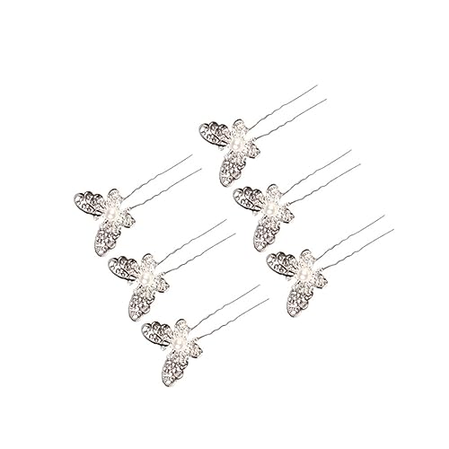 HONMEET Haarstyling-haarstab-set Silberfarben U-form Strass-intarsien Braut-haarnadel von HONMEET