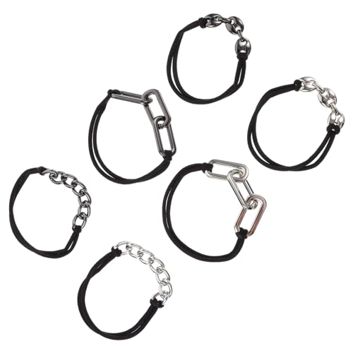 HONMEET 6stücke Elastische Haar Krawatten Für Frauen Und Mädchen Haarband Mit Kette Geeignet Für Mittellanges Langes Haar Sport Und Alltag von HONMEET