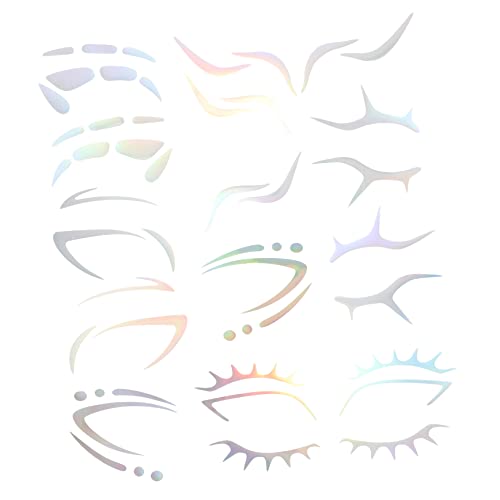 HONMEET 6stücke Augenbrauen-transfer-tattoos Für Temporäre Gesichtstattoos Aufkleber Farbenfrohe Eyeliner-sticker Für Kostümpartys Halloween Und von HONMEET