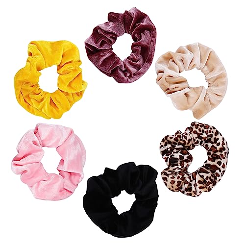 HONMEET 6stücke Elastische Haar Scrunchies Aus Stoff Pack Für Frauen Und Mädchen Als Haargummi Oder Haarband Kombinierbar von HONMEET