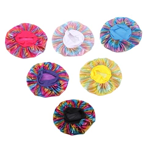 HONMEET 6St schlafhut Mädchen Hüte Duschhaube Schlafmütze Schlagmütze Farbnachtmützen Haarschutzkappe überwintern capillus cap hats Haarhut Damen Schlafmütze Lasertuch aus Polyester von HONMEET