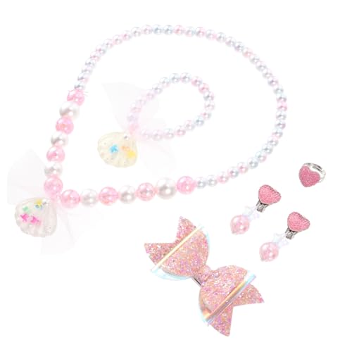 HONMEET 6Stücke Schmuckset Teiliges Armband Halskette Set mit Ringen aus Muschelimitat für Party und Stilvolle Accessoires von HONMEET
