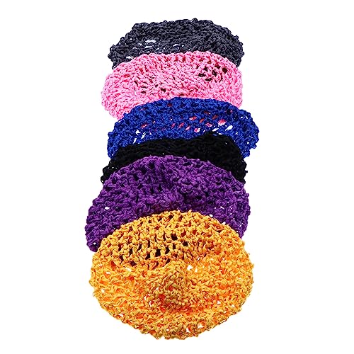 HONMEET 6 Stück Gehäkelte Haarnetze Für Damen Atmungsaktive Schlafmütze Elastische Netzmütze Praktische Haarknotennetz Leicht Transportabel von HONMEET