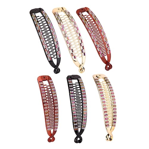 HONMEET 6stücke Fischschwanz Haarklammern Strass-einlagen Für Pferdeschwanz Haarhalter Für Damen Haarnadeln Locken Und Fischschwanzfrisuren von HONMEET