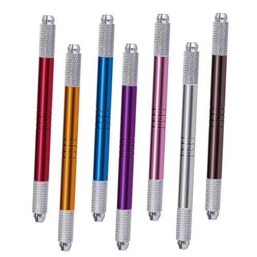 HONMEET 7 Stück Teiliges Manuelle Augenbrauenstifte mit Doppelseitigem Metallkörper Glatter Oberfläche Poliert für Präzises Microblading und Natürliche Brauen für Professionelle von HONMEET