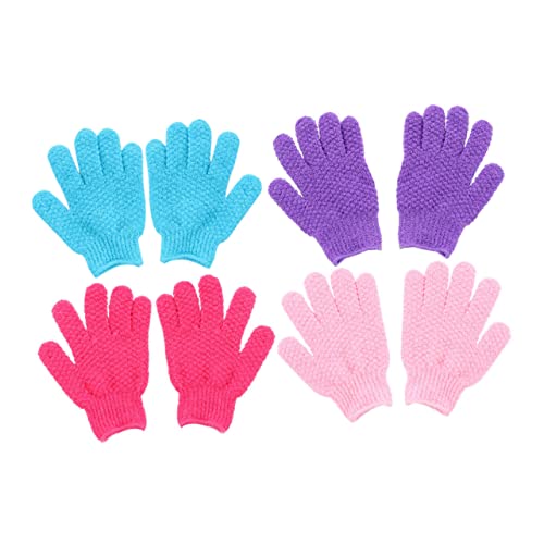 HONMEET 8 Stück Peeling-handschuhe Körperschrubber Badehandschuhe Fäustlinge Badetuch Peeling-handschuhe Zum Entfernen Abgestorbener Hautzellen Zufällige Farbe von HONMEET