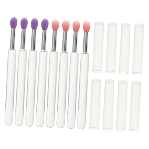 HONMEET 8 Stück Teiliges Silikon Lippenmasken mit Deckel Transparenter Applikator Leichter Hautfreundlicher Lidschatten und Lippenpinsel Präzise Anwendung für Reisen und Alltag von HONMEET