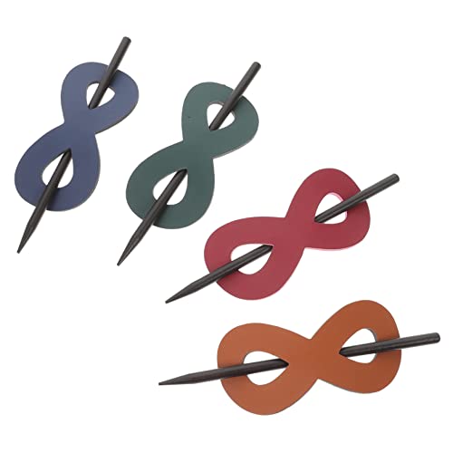 HONMEET 4stücke Leder Haarspange Haarstab Pferdeschwanz-halter Leder Haarnadel Zubehör Für Hochzeit Party Alltag Meeting Verabredung von HONMEET