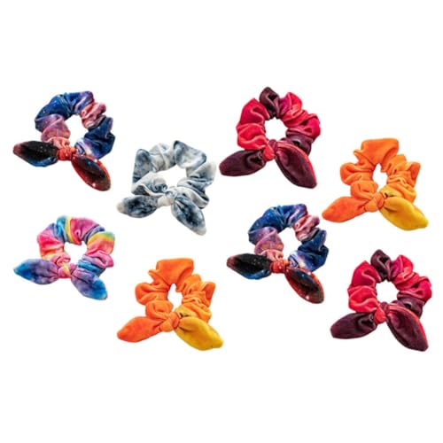 HONMEET 8stücke Farbenfrohe Haargummis Mit Niedlichen Hasenohren Hochwertige Elastische Scrunchies Für Damen Und Mädchen Für Freizeit Partys Und Täglichen Gebrauch von HONMEET
