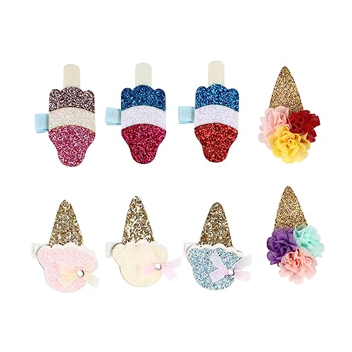 HONMEET 8stücke Eiscreme-form Glitzer Haarnadeln Kreative Sparkly Barrettes Haarclips Mädchen Haarschmuck Party Favor Hochzeit Fotografie von HONMEET