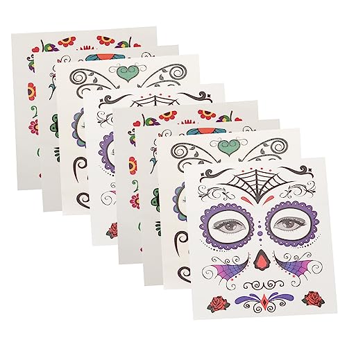 HONMEET 8blätter Halloween Gesichts- Aufkleber Lustige Temporäre Gesichtstätowierungen Für Erwachsene Und Für Halloween-partys Und Kostüm-events von HONMEET