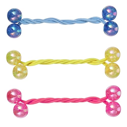 HONMEET 9paare Elastische Acryl-haargummis Mit Kristallverzierungen Für Damen Und Mädchen Handgemachte Haaraccessoires Zufälligen Farben von HONMEET