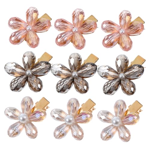 HONMEET 9stücke Teiliges Kristallblumen-haarspangen Für Und Mädchen Bunte Dekorative Haarklammern Für Eleganten Look Und Besonderen Anlässe von HONMEET