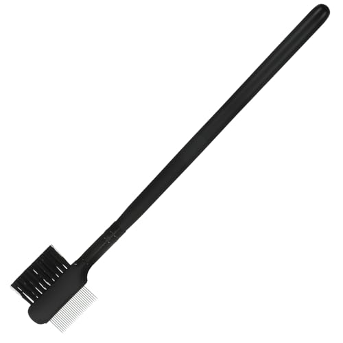 HONMEET Augenbrauenbürste und Stahlkamm Doppelzweck Augenbrauengrooming Tool für Frauen und Mädchen mit Sanften Borsten und Polierendem Kamm Schwarzes Design von HONMEET