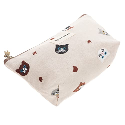 HONMEET Cartoon Kosmetiktasche Mit Reißverschluss Kleiner Tragbarer Geldbeutel Für Mädchen Zur Aufbewahrung Von Make-up Schmuck Und Schlüsseln Katze von HONMEET