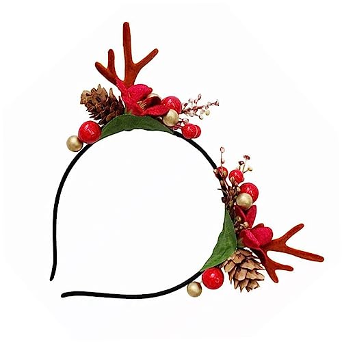 HONMEET Charmantes Weihnachtsblumen-haarband Dekoratives Stirnband Leichtes Geweih Für Karneval von HONMEET
