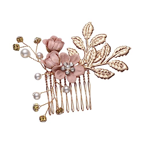 HONMEET Blumen-haarkamm Mit Perlen Und Strass Für Hochzeit Brautaccessoires Elegante Haar-schmuck-set Mit Künstlichen Blättern von HONMEET