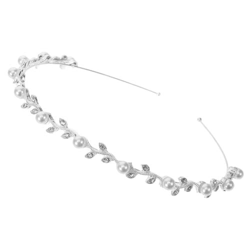 HONMEET Braut Haarband Silber mit Perlen und Strass Legierung Tiara Haarschmuck für Hochzeit Verlobung Party Damen Eleganter Haarreif Brautschmuck Bequem und Vielseitig Passend von HONMEET